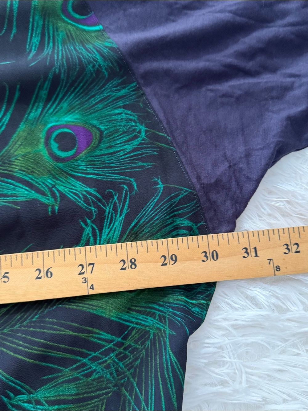 MICHEAL Michael Kors Womens Peacock Print Top Size 3X Navy Green Office Casual - Picture 4 of 7